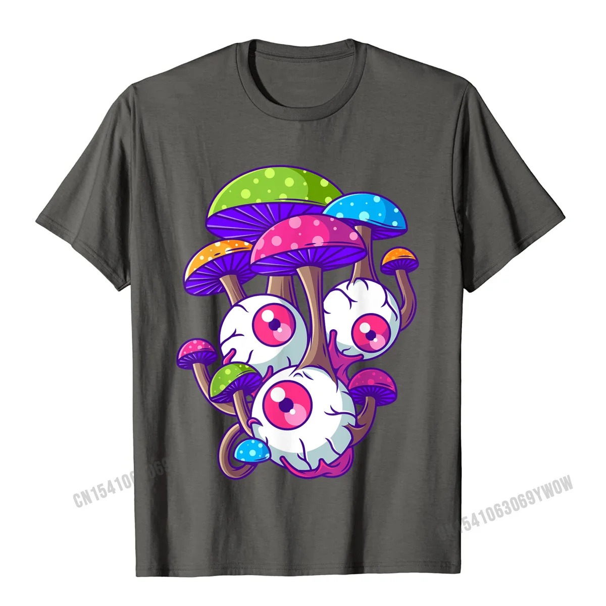 Unique Gift T-shirts High Quality Lovers Day Short Sleeve O-Neck Tees Pure Cotton Men's Comics Tee-Shirt Wholesale Psychedelic Mushroom Hippie Magic Fungus Shrooms Trance Rave T-Shirt__699 carbon