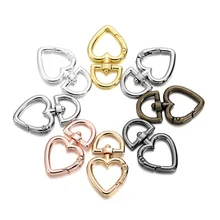 

5Pcs/lot Peach Heart Shape Metal Lobster Clasp Hooks Key Ring Connectors For DIY Keychain Jewelry Making Supplies Accessories