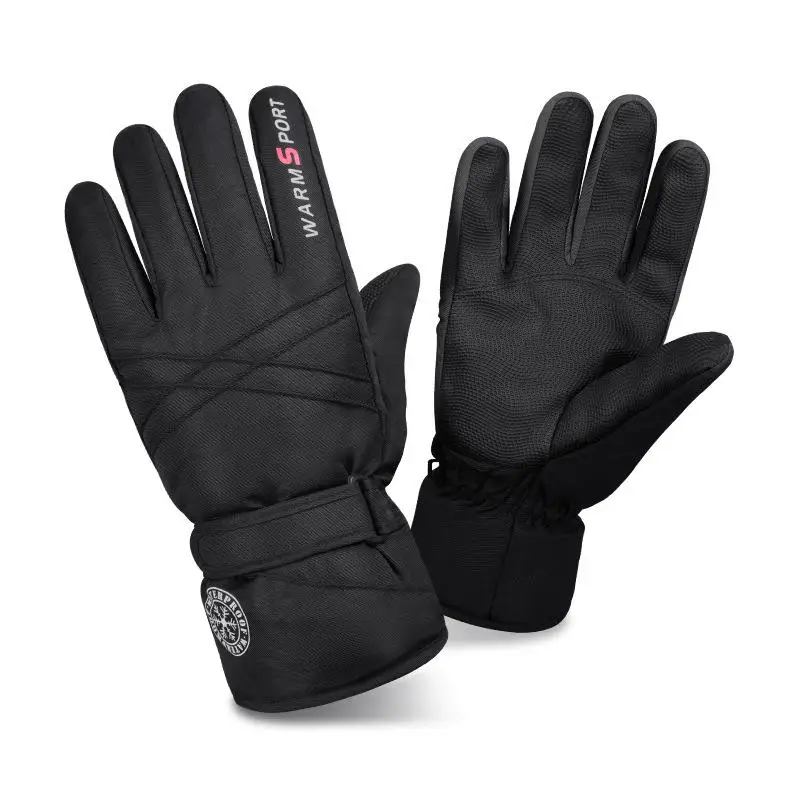 New Men's Winter Warm Gloves for Outdoor Riding, Windproof, Waterproof and Velvet Thickened Ski Gloves