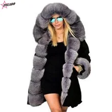 Новая женская парка, Повседневная теплая верхняя одежда, пальто с капюшоном, Меховое манто, женская одежда, толстая Меховая куртка в стиле милитари, пальто размера плюс, женская меховая куртка