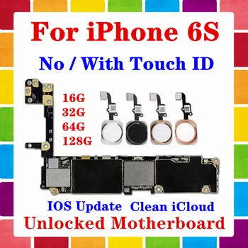 

Full Unlocked for iphone 6S Motherboard With/Without Touch ID,16G 32G 64G 128G Original for iphone 6S Mainboard with Full Chips