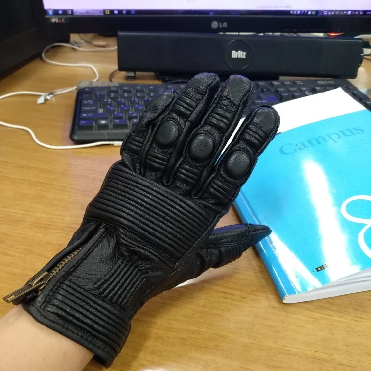 UBGLYBROS UBG53 distressed leather glove touchscreen blk 4