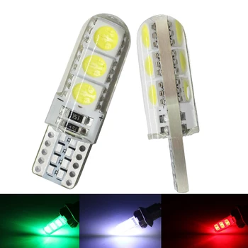 

2Pcs W5W T10 5050 6SMD LED Bulb Car Clearance Lights Wedge Parking Light Auto Interior Reading Dome Lamp Wedge Tail Side Bulb