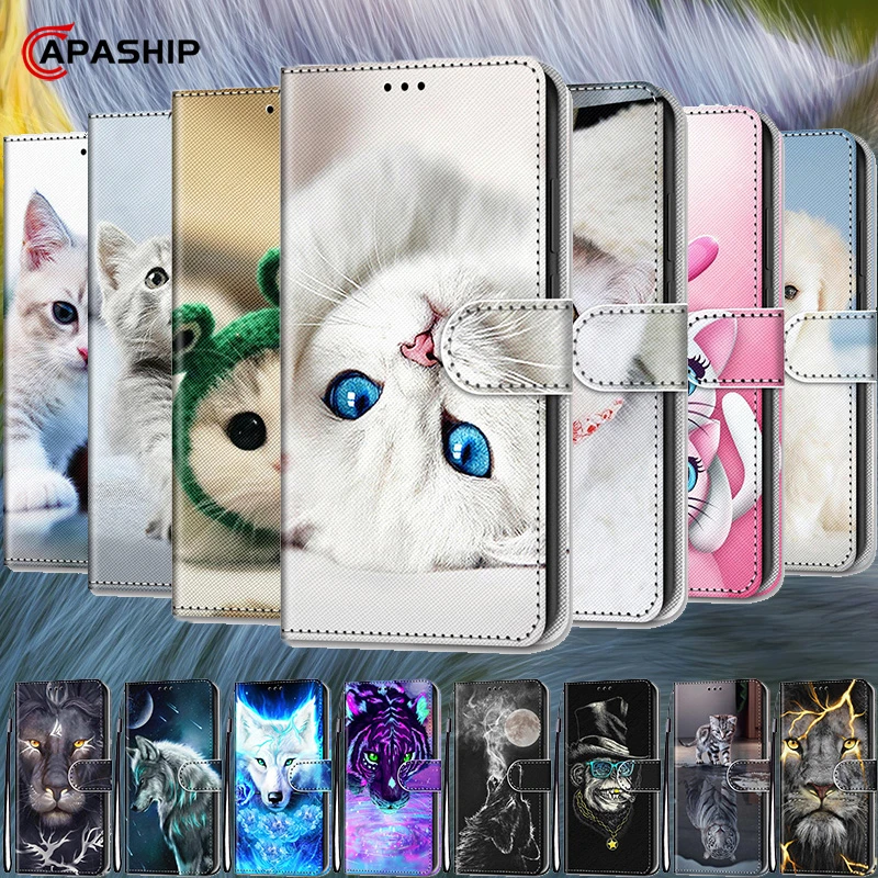 Чехол бумажник с 3D рисунком животного флип чехол для телефона RedMi7 RedMi 7A чехлы