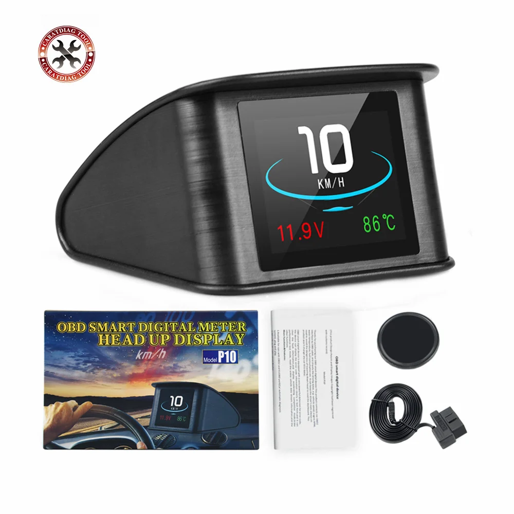 

P10 Automobile Trip On-board Computer Car Digital OBD2 OBD Driving Computer Display Speedometer Temperature Gauge Hud Mileage