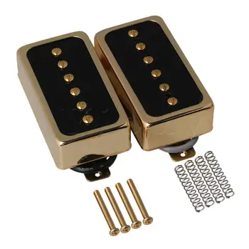 

Yibuy Gold Plastic Metal Electric Guitar Pickup Double Coil p90 Alnico 5