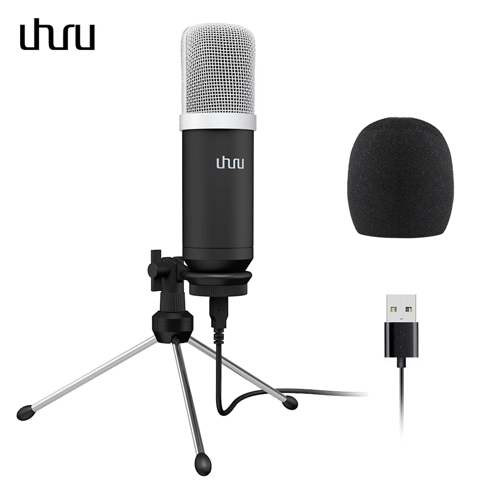 

UHURU UM960 USB Microphone 192kHz/24bit Professional Podcast Microfono Condenser Mic With Tripod Stand for Computer Youtube