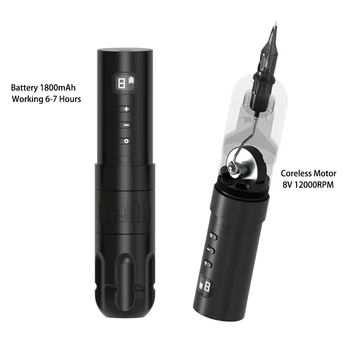 

New Wireless Tattoo Battery Pen Rotary Machine Gun Swiss Coreless Motor Digital Display Permanent Makeup Pen Needle Cartridges