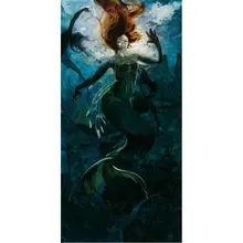 Diy фото на заказ Алмазная картина Русалка морской пейзаж полностью Квадратный бриллиант, 5D Вышивка бисером вышивка крестом мозаика Дрель Стразы