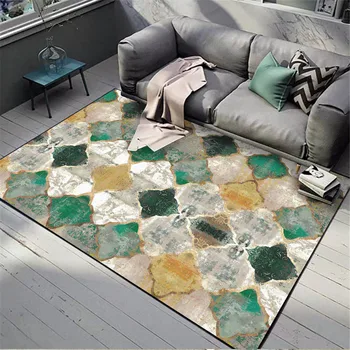 

European Morocco Style Carpet Yellow Green Geometric Colorful Carpet Dining Room carpet Bedroom Beside Mat Kitchen Rugs Washable