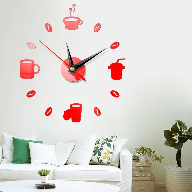 

Wall Clock Modern Design Watch Large Quartz Wall Clocks 3D Diy Acrylic Mirror Mechanism Stickers Home Living Room Decoration