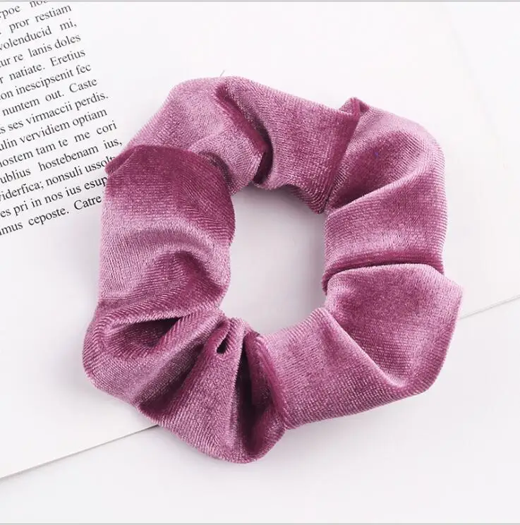 Light Rose Red 33 цвета, корейские Бархатные резинки для волос, эластичные резинки для волос, одноцветные женские головные уборы для девушек, заколки для волос с конским хвостом, аксессуары для волос - Цвет: Light Rose Red