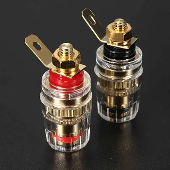 

2pcs 4mm Binding Post Speaker Terminal Banana Plug Socket Jack Connector Professional Gold Plated Speaker Jack Adapter Socket