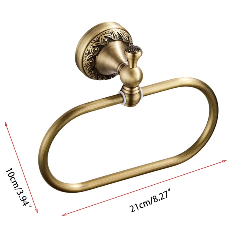 Oval Vintage Towel Rack Brass Towel Ring Wall Mounted Holder Antique Craft Bar Kitchen Bathroom Hardware Au09 21 bathroom towel ring,bathroom towel holder