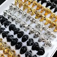 20pcs Skull Ring Punk Vintage Skeleton Rings Mens Womens Styles Mixed Gothic Hiphop Jewelry 1