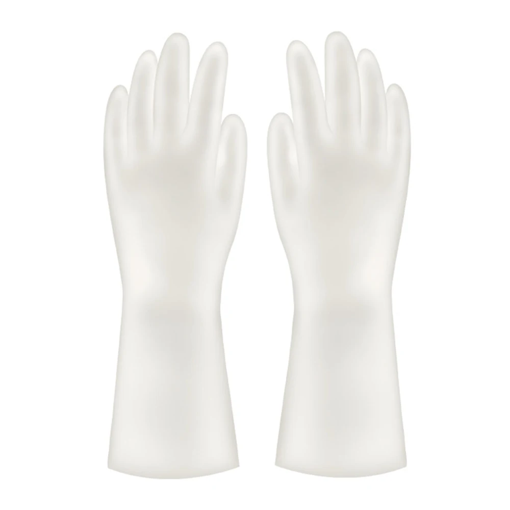 Нитриловые чистящие перчатки прочные анти-пирсинг маслостойкие водонепроницаемые перчатки для мытья посуды кухонные прочные чистящие инструменты - Цвет: White