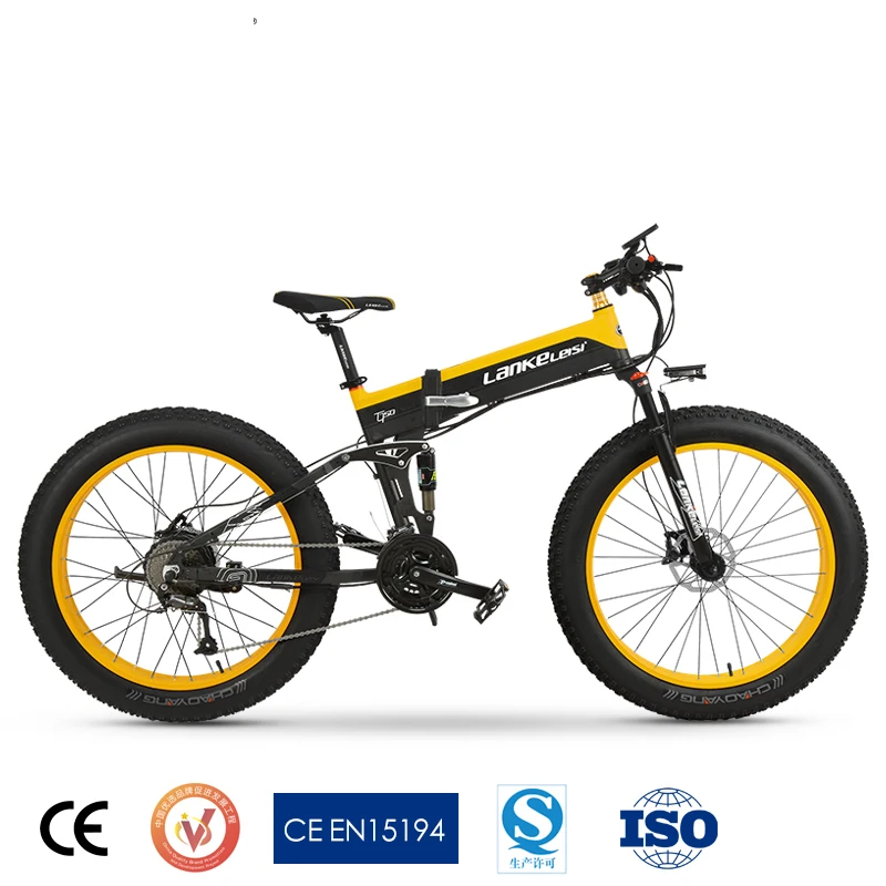 LANKELEISI Высокое качество 26x4,0 Fat Tire складной велосипед Электрический горный велосипед 48 в 500 Вт 10AH Panasoni'c литиевая батарея