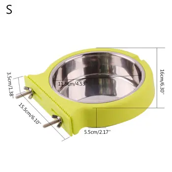 

2020 New Pet Cat Crate Bowl Stainless Steel Removable Dog Cage Hanging Bowls with Holder