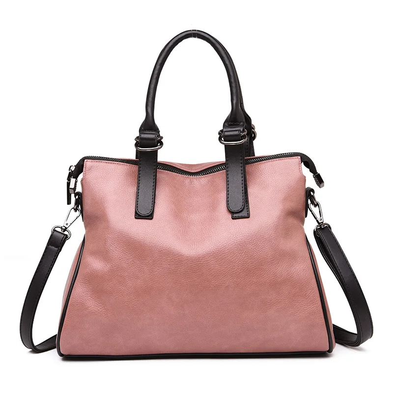 Yonder женская сумка из натуральной кожи, винтажная сумка на плечо, женская дизайнерская ручная сумка с верхней ручкой, женские сумки-мессенджеры черного/красного цвета - Цвет: Pink