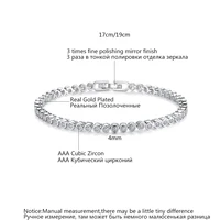 LUOTEEMI Bezel Setting Round CZ Tennis Bracelet Delicate Cubic Zirconia Minimalism Charm CZ Bracelets for Women Party Jewelry 2