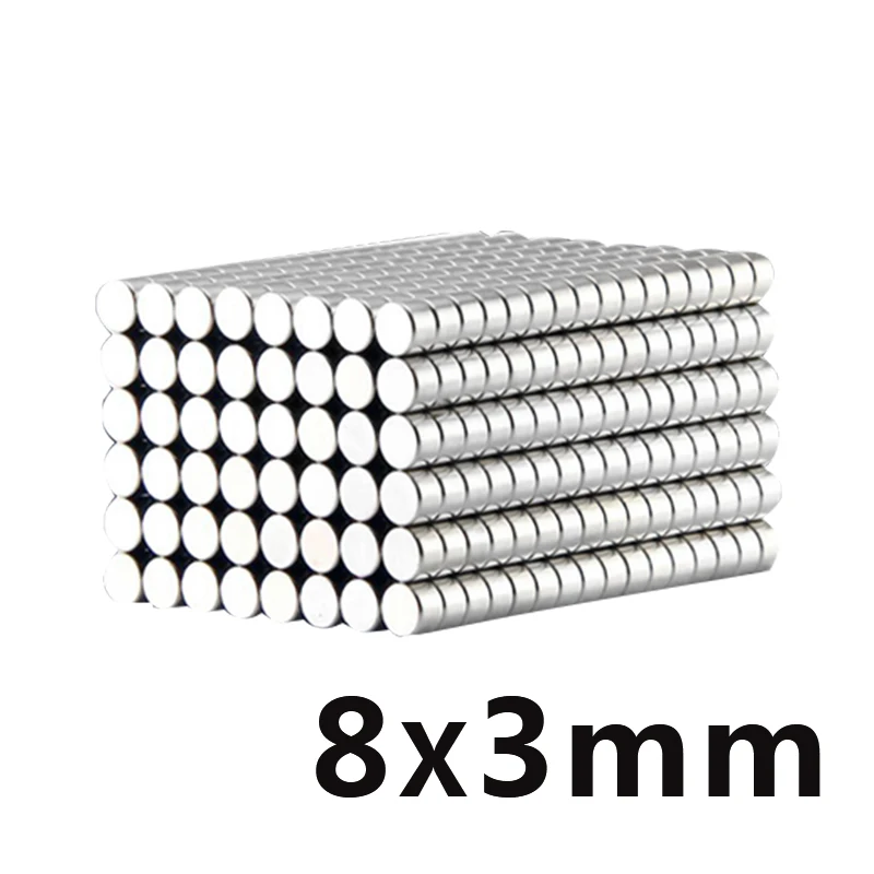 

40/100/200pcs N35 8*3mm Round Magnet Neodymium powerful Disc small Magnet 8mmx3mm Strong Rare Earth 8x3mm for Craft DIY
