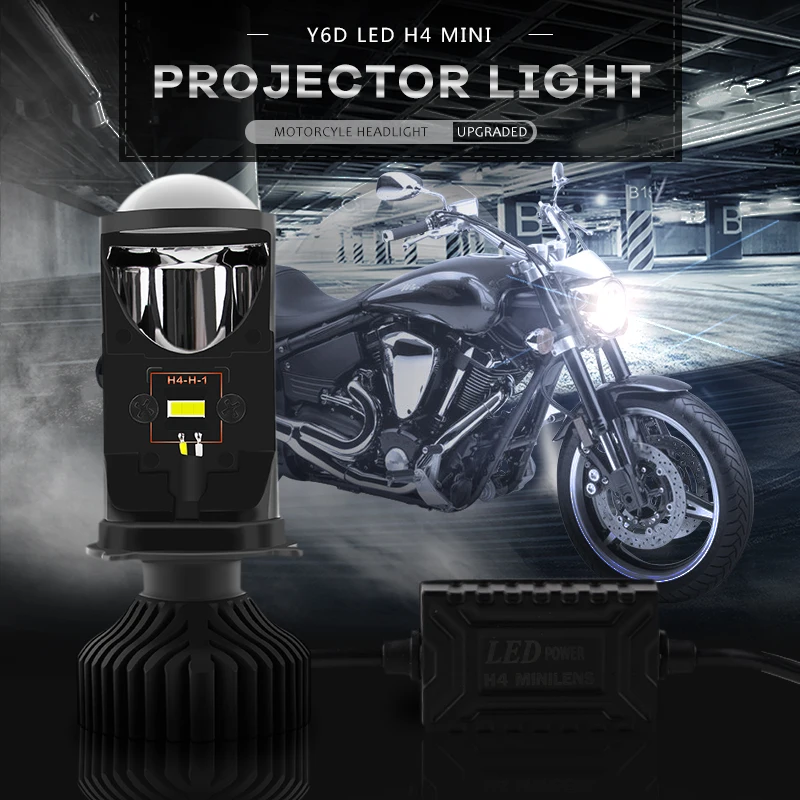 R8 Мощный светодиодный мини-проектор для мотоцикла H4 HS1 P43t 8000лм 6500K белый для Yamaha скутер ATV E-bike мопед