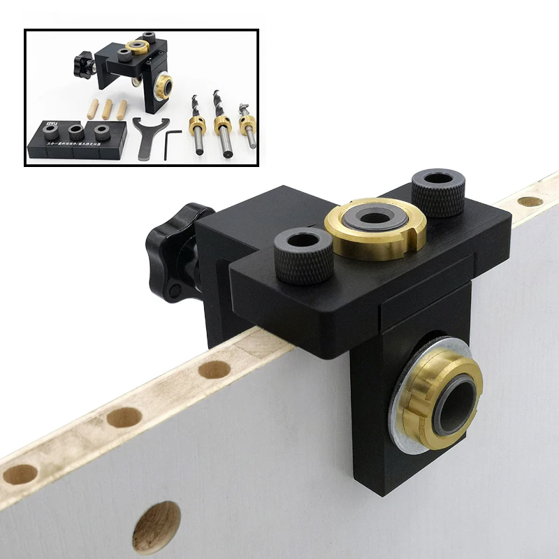 

Doweling Jig Pocket Hole Jig Kit Wood Vertical Drilling Detachable Locator For Furniture Connecting Hole Puncher Carpentry DIY