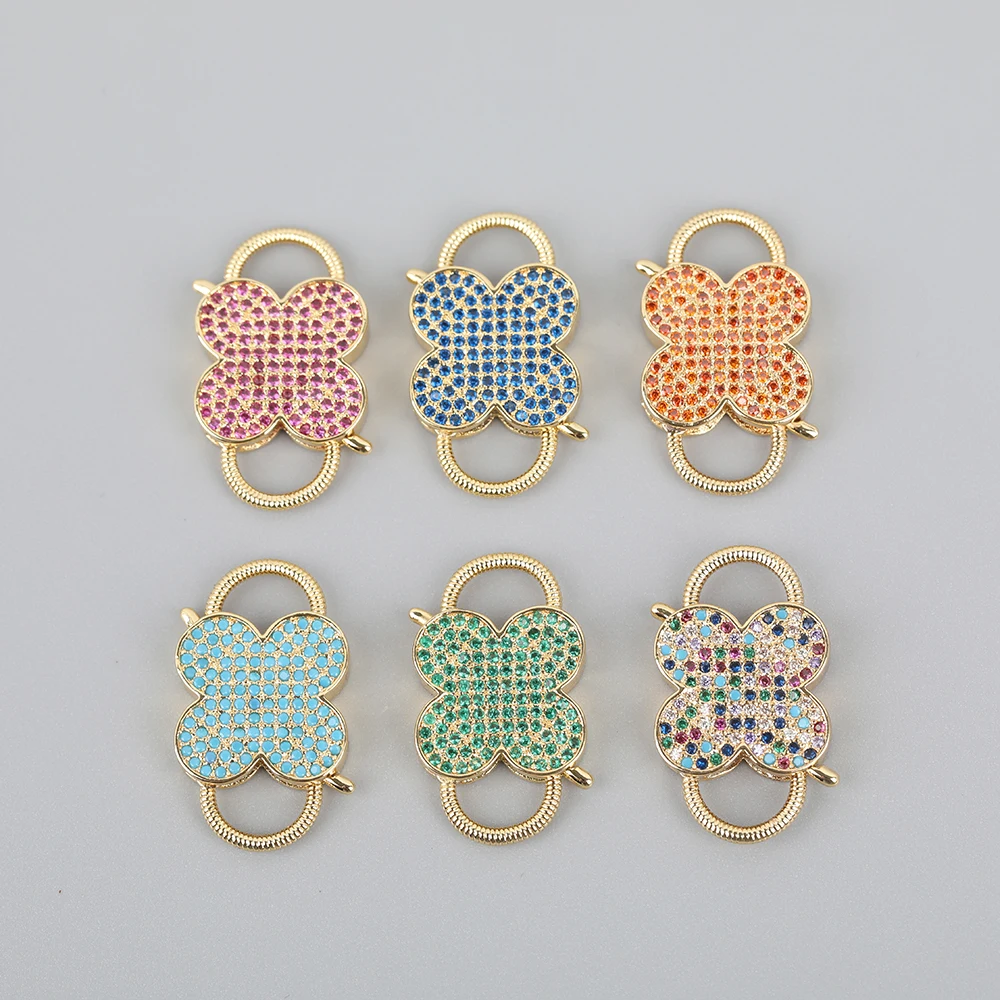 

5Pcs/Lot 16X26mm CZ Micro Paved Butterfly Lock Carabiner Clasps Pendant Jewelry,Ziron 0 Lock Lobster Clasps Jewelry DIY Making