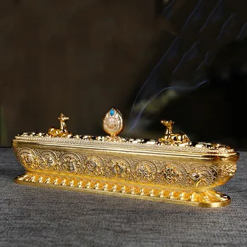 

Copper Tibet Incense Burner Handmade Incense Stick Holder Buddhist Teahouse bruleur bougie Decoration Crafts Ornaments EA6XXL
