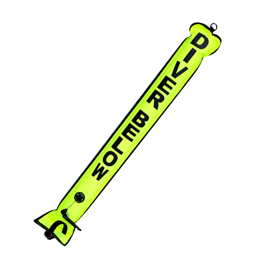 4 Foot Scuba Diving Snorkeling '' Diver Below'' SMB Surface Marker Buoy Safety Sausage Float & Dive Reel Finger Spool Accessori