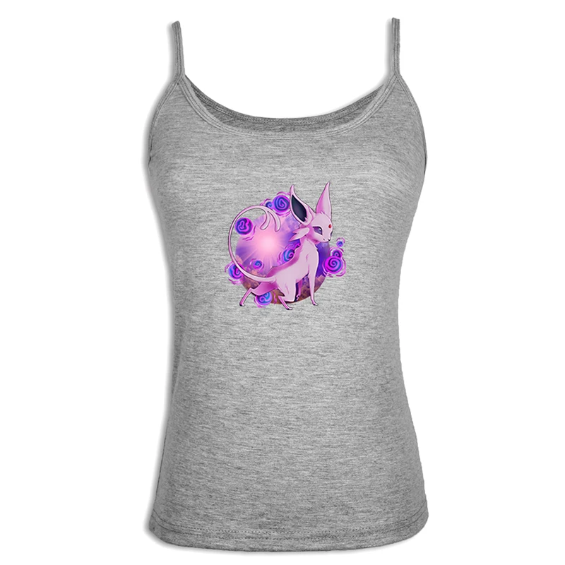 С покемоном Иви Jolteon Vaporeon Espeon Flareon Glaceon Leafeon сексуальные дамские, женские майки, хлопковые топы на лямках - Цвет: iaSingletS984G