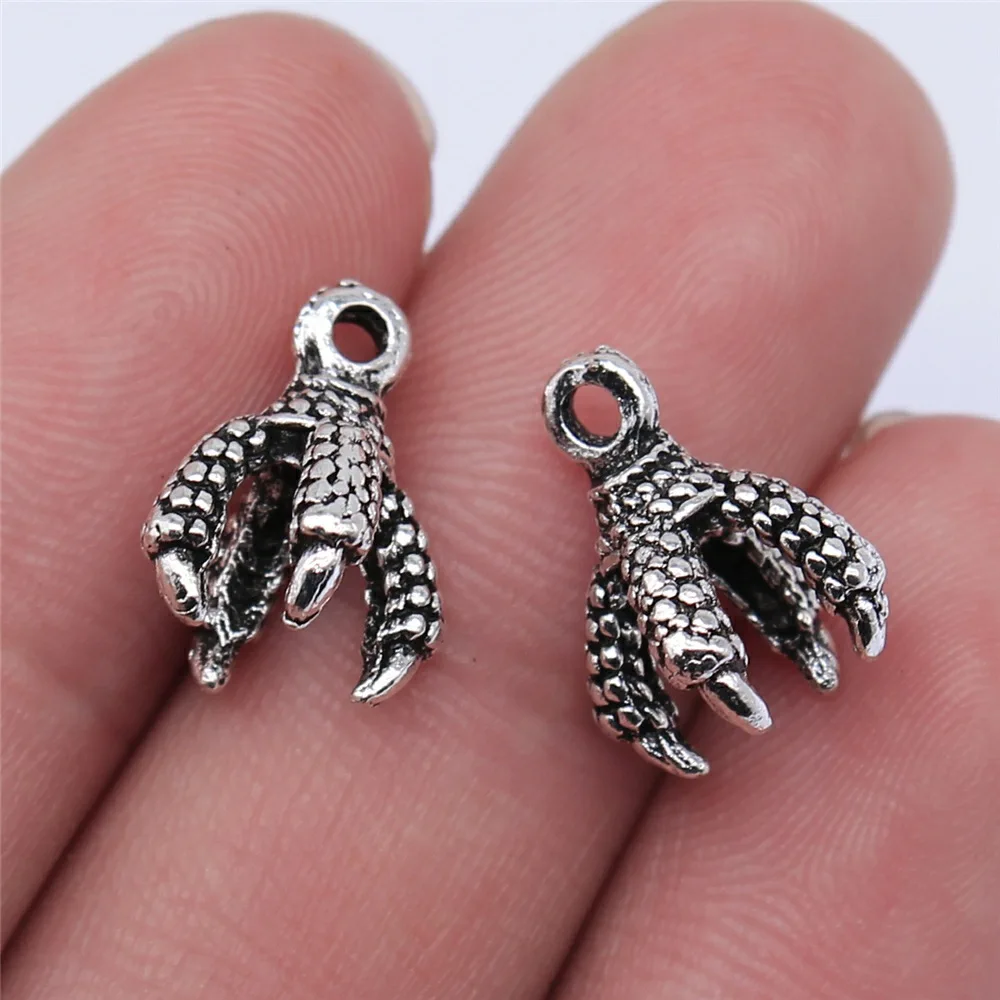 14pcs15x9mm Antique Silver Vintage Jewelry Accessories Flying Animal Eagle Claw Pendant | Украшения и аксессуары