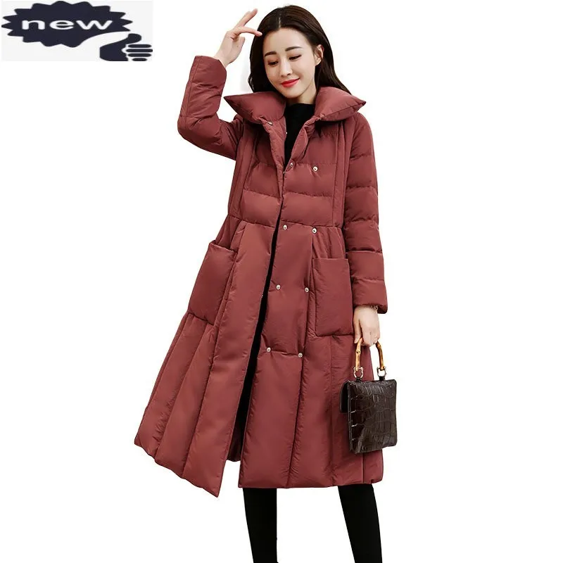 売れ筋ランキング 新品セール 新冬の女性のダウン綿ロングジャケット女性ファッションアジャスタブルウエスト暖かいコート生き抜くレディースカジュアルエレガントなパーカー Parkas 売れています Centerofhope Haiti Org