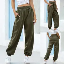 

75% HOT SALES!!! Women Pockets High Waist Ankle Tied Thick Long Sweatpants Sports Pants Trousers