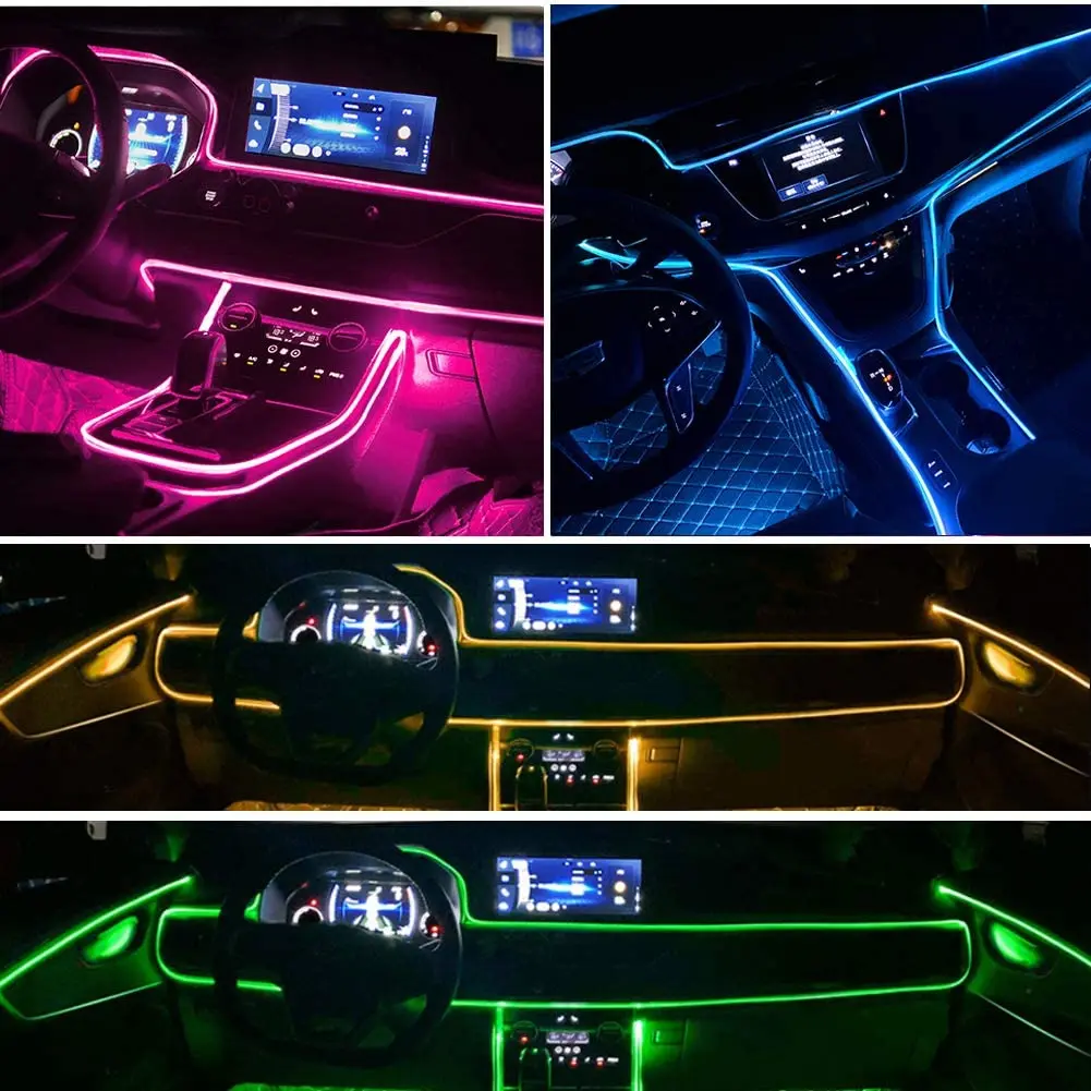 8m RGB LED light strips car interior lighting for VW for Golf 4 5 6 7 Plus