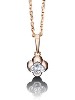 

Yuz platinum pendant with Swarovski crystals in red gold