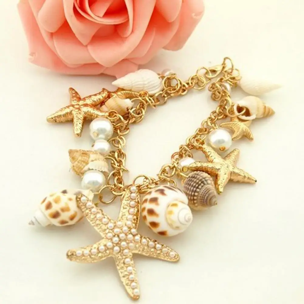 Bracelet Jewelry Beach Bracelet Cute Adjustable Gold Plated Ocean Multi-style Chain Beach Bracelet