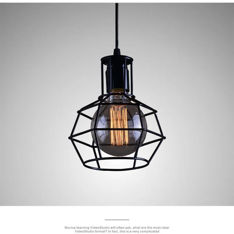 nordic loft retro gaiola de ferro pendurado 04