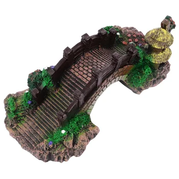 

1pc Fish Tank Habitat Creative Resin Bridge Aquarium Habitat Fake Mountain Fish Shelter for Fish Tank Aquarium