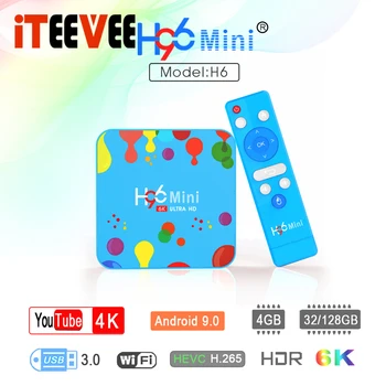 

H96 MINI H6 Android 9.0 Smart TV BOX Quad Core 4G DDR3 32G EMMC ROM Set Top Box 6K 3D H.265 Wifi Media Player TV Receiver