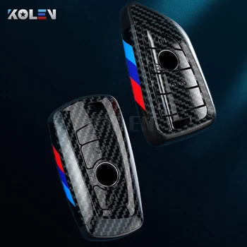 In Fibra di carbonio Auto Chiave A Distanza Della Copertura Della Cassa Borsette Fob Per BMW X3 X5 X6 F30 F34 E60 E90 F10 E34 E36 F20 G30 F15 F16 1 2 3 4 5 7 Serie