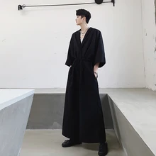 Новая мужская индивидуальность Diablo Дизайнерский Модный сексуальный глубокий v-образный вырез летние широкие брюки плюс размер сценические костюмы