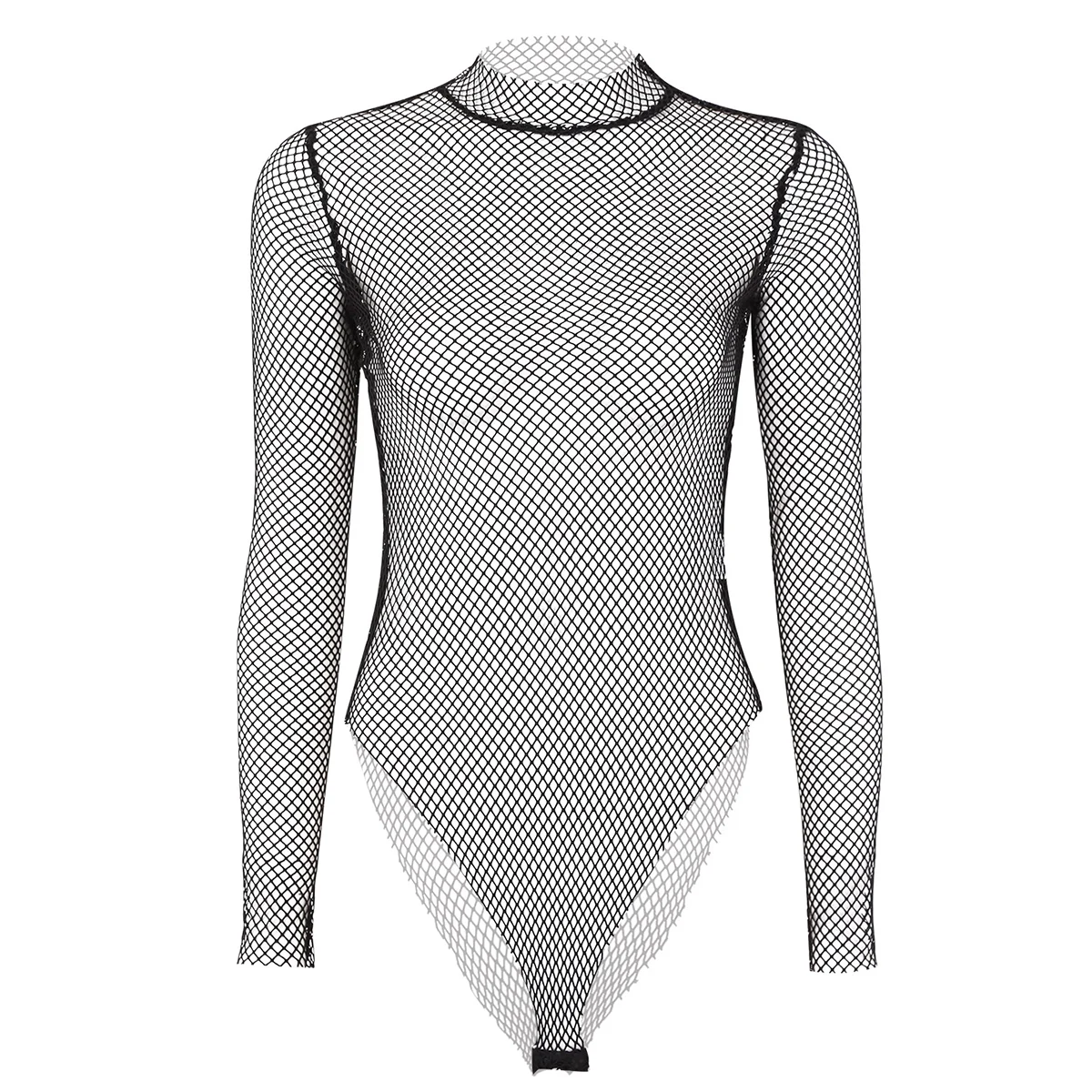 DPOIS, сексуальный женский купальник-трико, прозрачный сетчатый осенний тонкий корсет с высокой горловиной, боди, костюм, купальник - Цвет: Black Type A