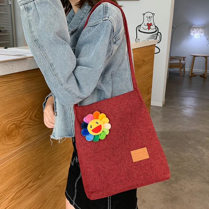 

Origional New Products Strap Canvas Bag Women's Single-shoulder Canvas Bag South Korea Canvas Bag Versatile Shoulder Bag WOMEN'S