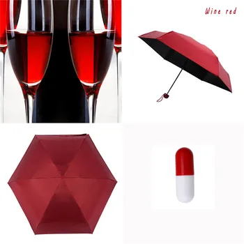 

Mini Rain Pocket Sun Small Umbrella Anti UV 5 Folding Windproof Capsule Case Portable Travel Umbrella Sunny Rainy Day