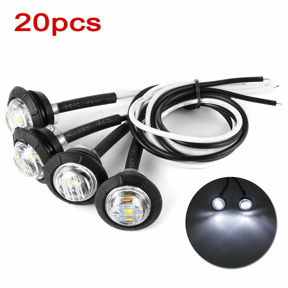 20* белый 3/4 круглый стоп поворотный задний тормозной светильник с фланцевым креплением светодиодный прицеп для грузовика