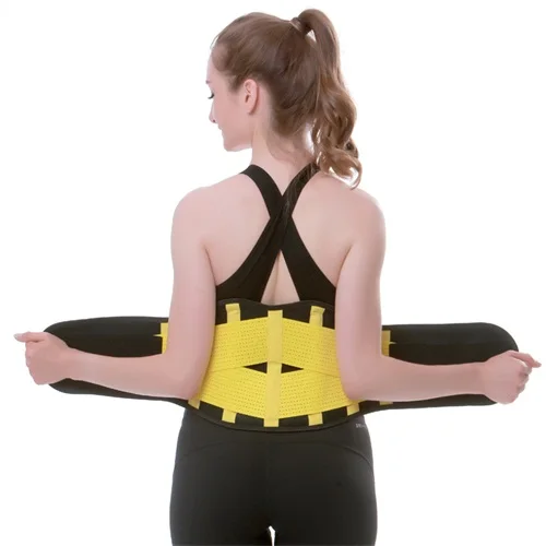 Yellow Спортивный пояс для поддержки талии, женский пояс для похудения, пояс для тренировок, женский спортивный пояс, Воздухопроницаемый корсет, пояс для фитнеса - Color: Yellow