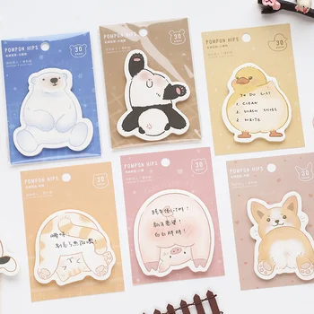

30 sheets Plush butt series Sticky Notes Memo Pad Diary Stationary Flakes Scrapbook Decorative Cute cat dog pig N Times Sticky
