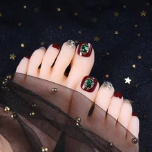 Протезный ноготь патч летний Маникюр готовой Продукт алмаз набор разборки вина с зеленым бриллиантом носимых ногтей Na