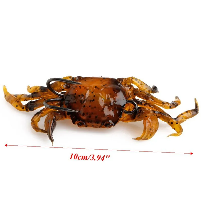 

3D Manic Crab Lures Saltwater Bass Wrasse Cod Sea Fishing Tackle Bait Hooks Tool